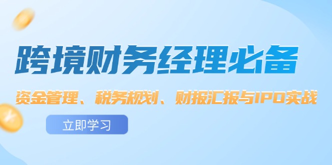 图片[1]-跨境 财务经理必备：资金管理、税务规划、财报汇报与IPO实战 - 中创网-中创网