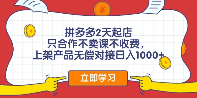 拼多多0成本开店，只合作不卖课不收费，0成本尝试，日赚千元+ - 中创网-中创网