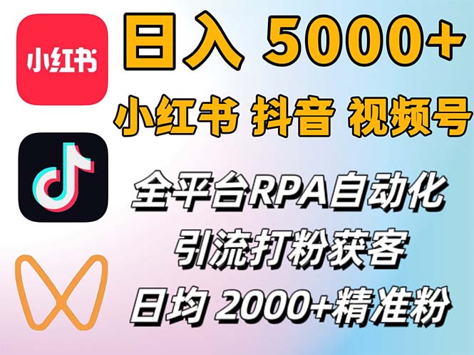 小红书、抖音、视频号RPA全自动矩阵引流截流获客工具，日均2000+精准粉丝 - 中创网-中创网