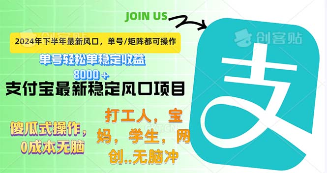 图片[1]-下半年最新风口项目，支付宝最稳定玩法，0成本无脑操作，最快当天提现… - 中创网-中创网