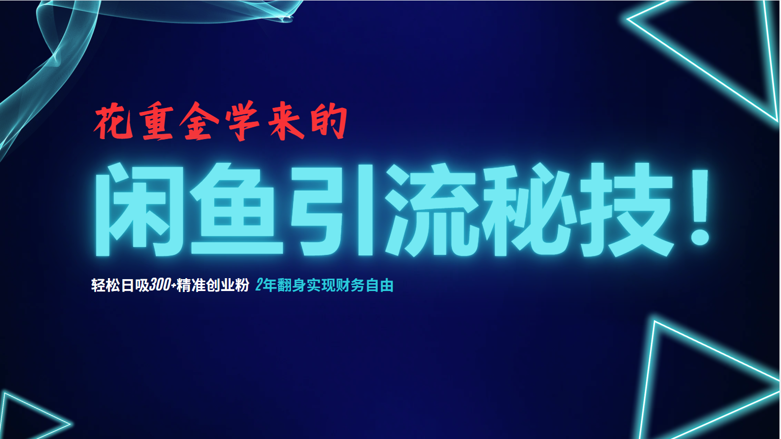 花重金学来的闲鱼引流秘技！轻松日吸300+精准创业粉，每天躺赚5000+，2… - 中创网-中创网