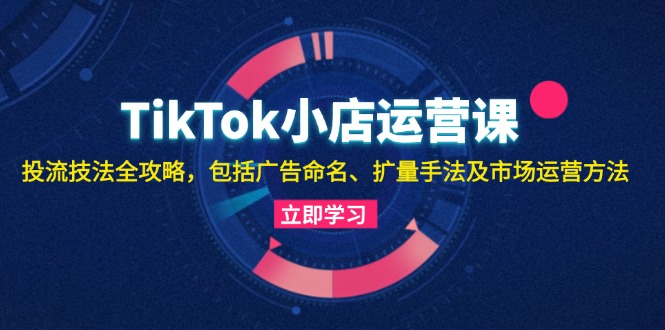 TikTok小店运营课：投流技法全攻略，包括广告命名 扩量手法及市场运营方法 - 中创网-中创网