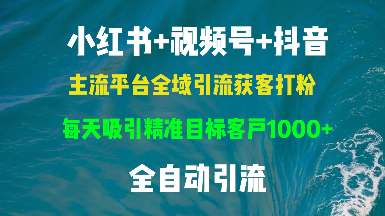 小红书，视频号，抖音主流平台全域引流获客打粉，每天吸引精准目标客户… - 中创网-中创网