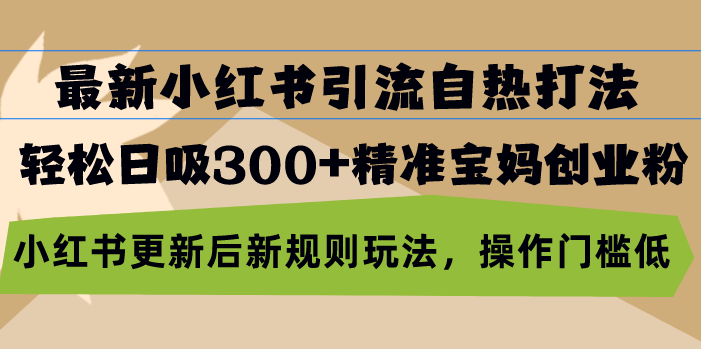 最新小红书引流自热打法，轻松日吸300+精准宝妈创业粉，小红书更新后新… - 中创网-中创网