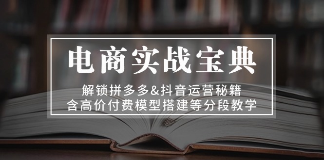 电商实战宝典 解锁拼多多&抖音运营秘籍 含高价付费模型搭建等分段教学 - 中创网-中创网