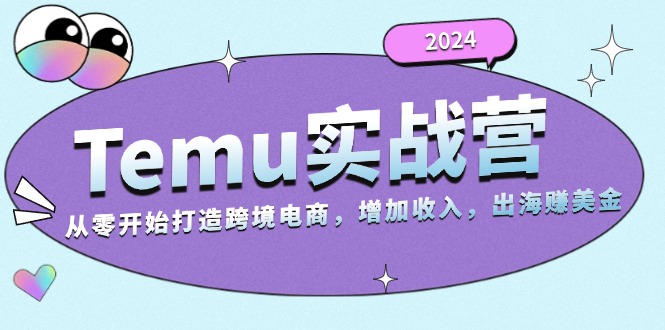 2024Temu实战营：从零开始打造跨境电商，增加收入，出海赚美金 - 中创网-中创网