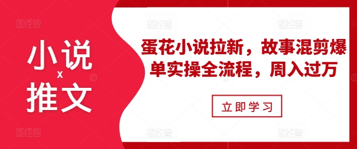 小说推文之蛋花小说拉新，故事混剪爆单实操全流程，周入过万 - 中创网-中创网