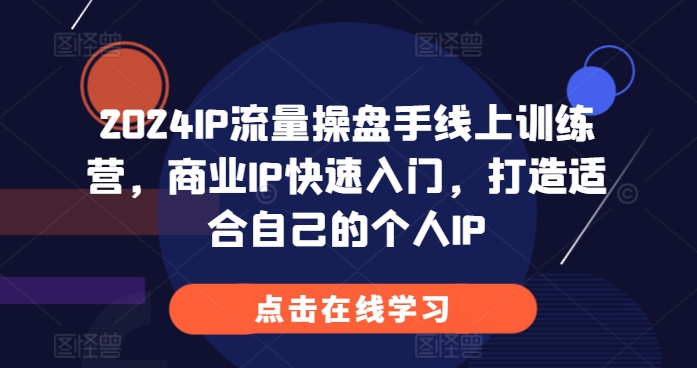2024IP流量操盘手线上训练营，商业IP快速入门，打造适合自己的个人IP - 中创网-中创网