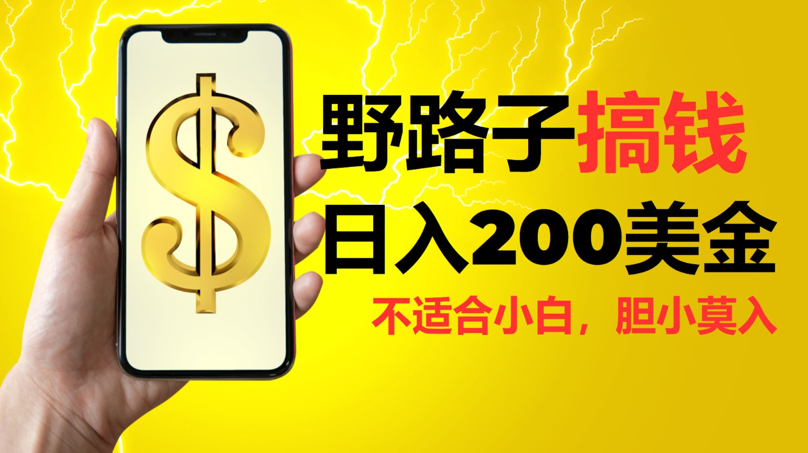 挂机野路子搞钱，日入200美金，路子很野，小白莫入 - 中创网-中创网