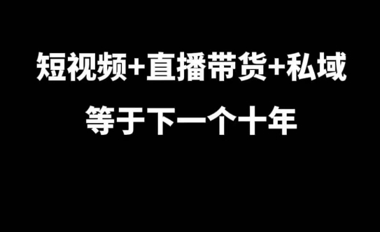 短视频+直播带货+私域等于下一个十年，大佬7年实战经验总结 - 中创网-中创网