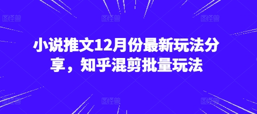 小说推文12月份最新玩法分享，知乎混剪批量玩法 - 中创网-中创网