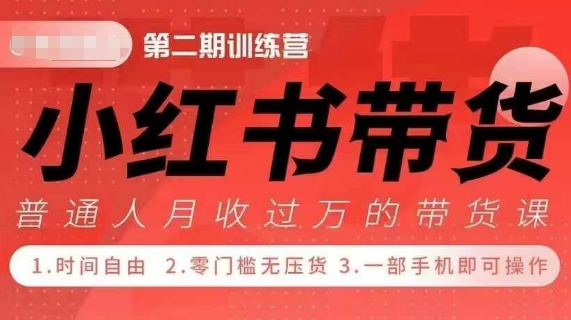 小Red书带货42天训练营 2.0版，宝妈+自由职+上班族+大学生，提高副业收入的大红利项目 - 中创网-中创网
