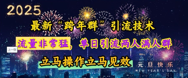 最新“跨年群”引流，流量非常猛，单日引流两人满人群，立马操作立马见效 - 中创网-中创网