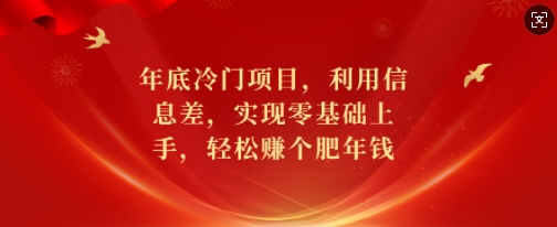 年底冷门项目，利用信息差，实现零基础上手，轻松赚个肥年钱 - 中创网-中创网