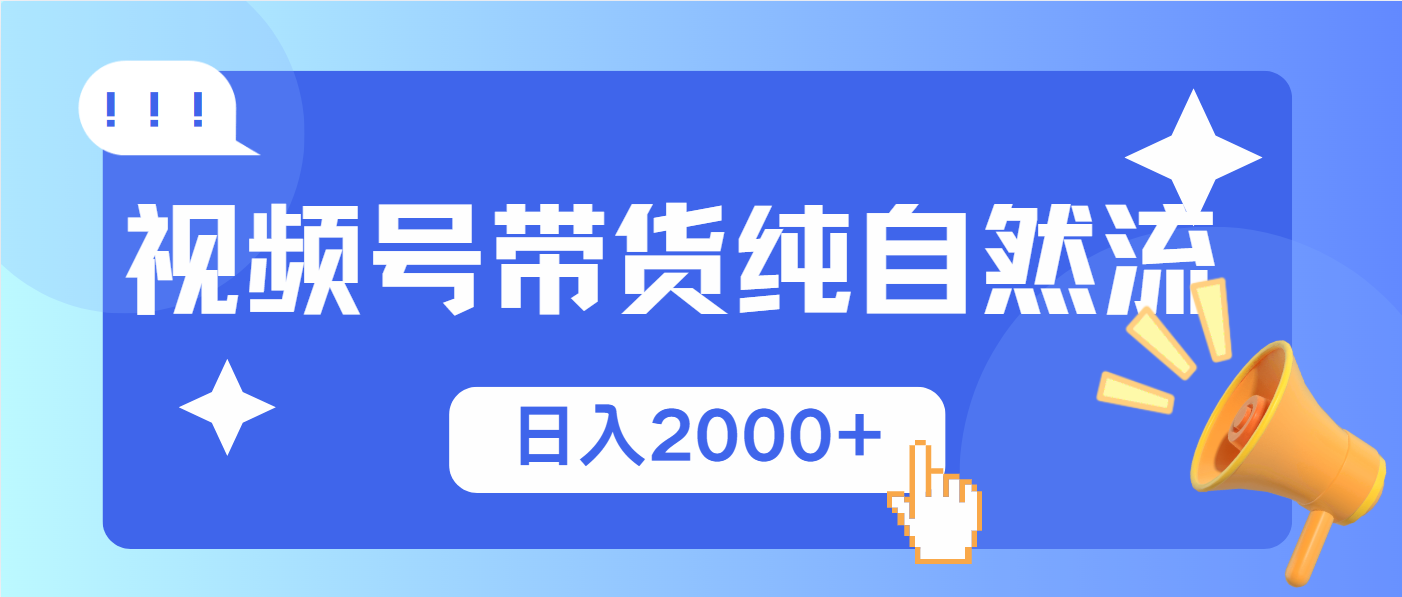 视频号带货，纯自然流，起号简单，爆率高轻松日入2000+ - 中创网-中创网