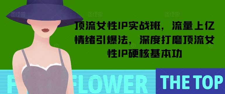 顶流女性IP实战班，流量上亿情绪引爆法，深度打磨顶流女性IP硬核基本功 - 中创网-中创网