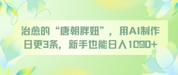 治愈的“唐朝胖妞”，用AI制作日更3条，新手也能日入多张 - 中创网-中创网