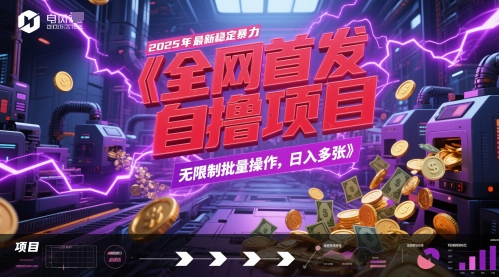 全网首发，2025年最新稳定暴力全自动自撸项目，无限制批量操作，日入多张【揭秘】 - 中创网-中创网