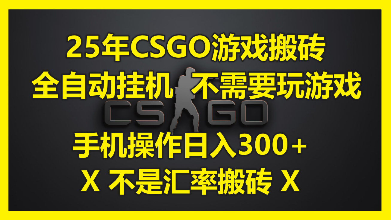 25年CSGO游戏搬砖，全自动挂机，不需要玩游戏，手机操作日入300+。(不... - 中创网-中创网