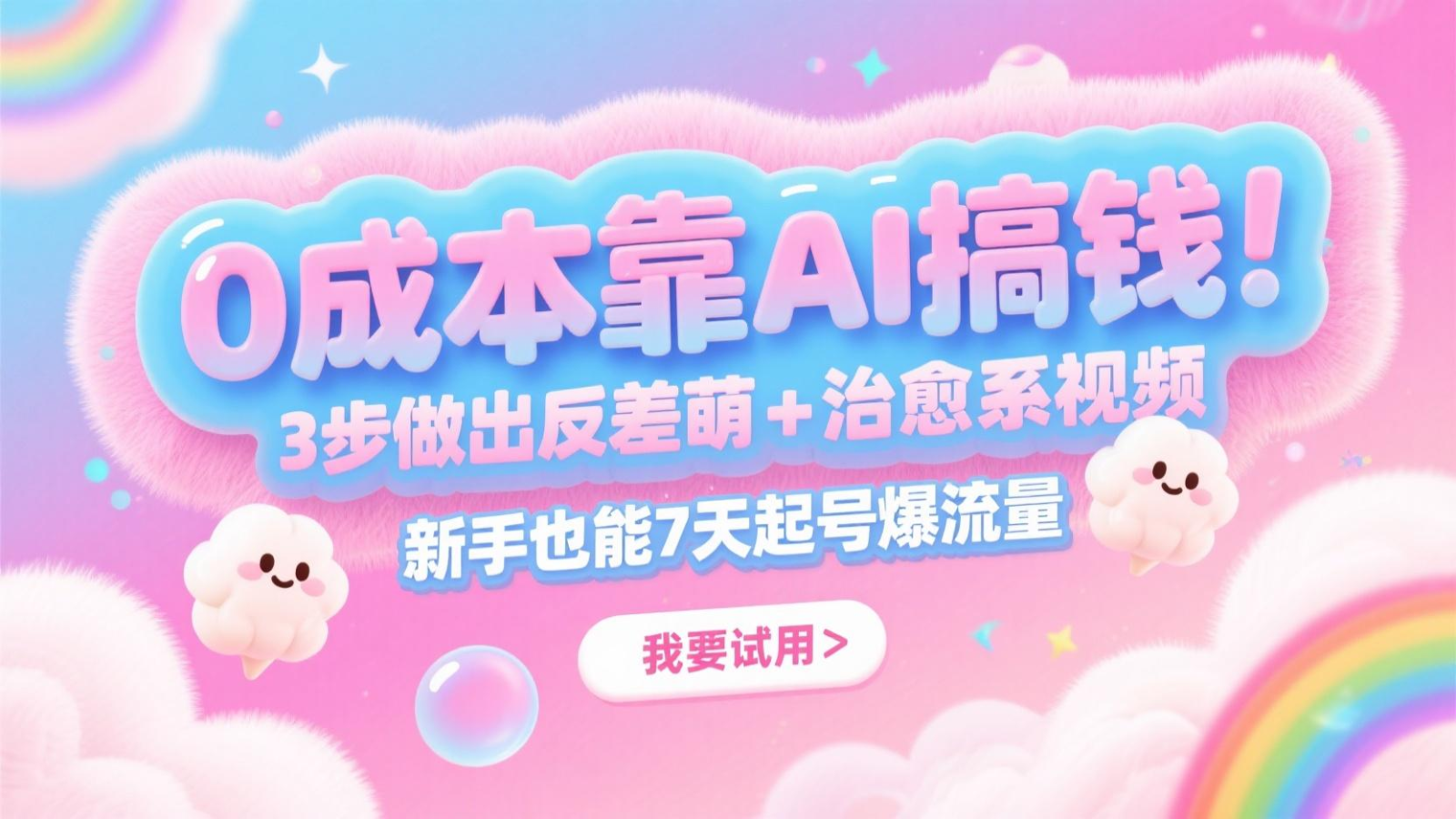 0成本靠AI搞钱！3步做出反差萌+治愈系视频，新手也能7天起号爆流量，月入5位数 - 中创网-中创网