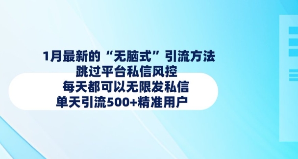 1月最新的无脑式引流方法，跳过平台私信风控，每天都可以无限发私信，单天引流500+精准用户 - 中创网-中创网