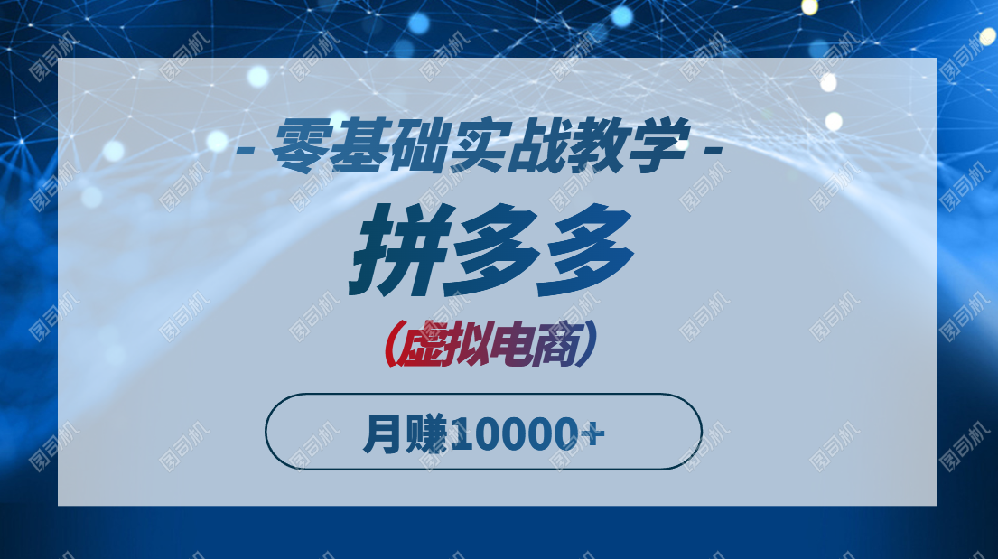 拼多多虚拟电商，零基础实战教学，快速打爆商品，新手也能月入10000+ - 中创网-中创网