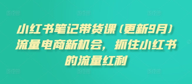 小红书笔记带货课(更新25年2月)流量电商新机会，抓住小红书的流量红利 - 中创网-中创网