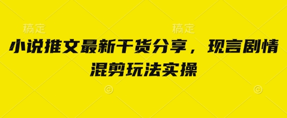 小说推文最新干货分享，现言剧情混剪玩法实操 - 中创网-中创网