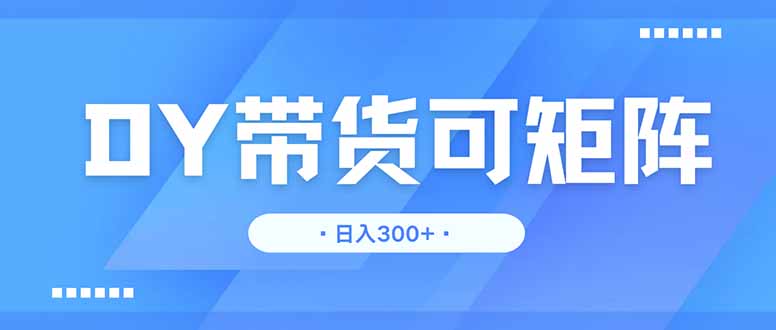 DY带货，日入300＋矩阵无上限 - 中创网-中创网