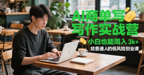 AI商单写作实战营，小白也能周入3k+，给普通人的低风险创业课 - 中创网-中创网