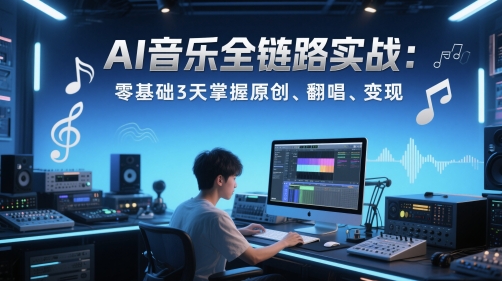 AI音乐全链路实战变现课：零基础3天掌握原创、翻唱、变现 - 中创网-中创网