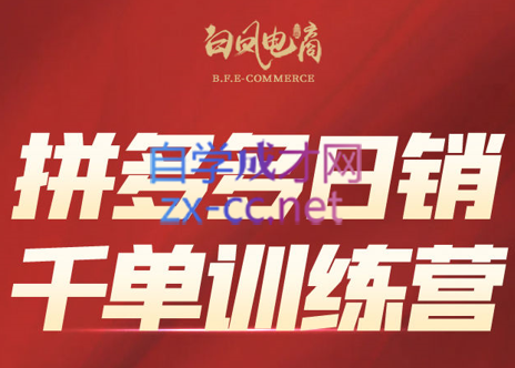 白凤电商·拼多多日销千单训练营(更新5月) - 中创网-中创网