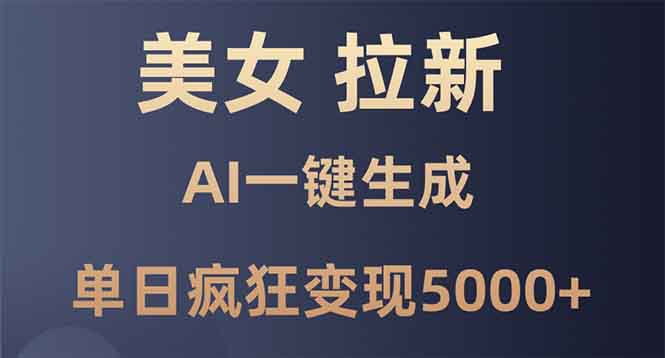 美女暴力拉新，通过AI一键生成，单日疯狂变现5000+，纯小白一学就会！ - 中创网-中创网