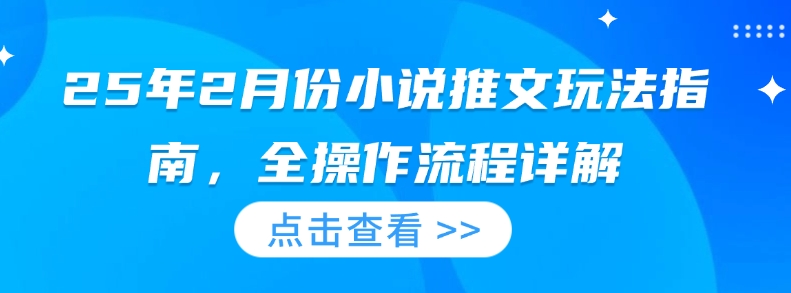 25年2月份小说推文玩法指南，全操作流程详解 - 中创网-中创网