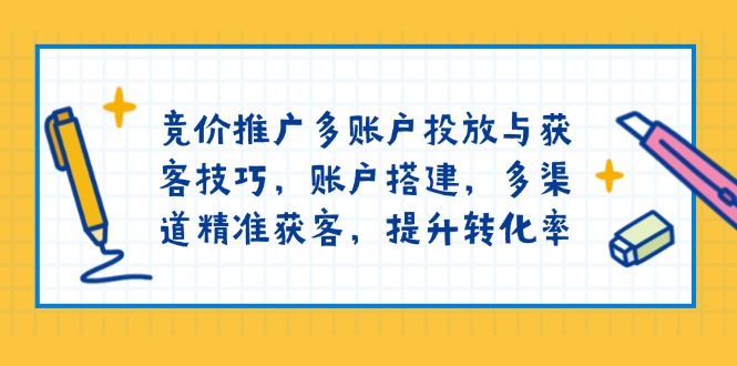 竞价推广多账户投放与获客技巧，账户搭建，多渠道精准获客，提升转化率 - 中创网-中创网