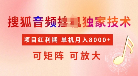 全网首发搜狐音频挂JI独家技术，项目红利期，可矩阵可放大，稳定月入8k【揭秘】 - 中创网-中创网