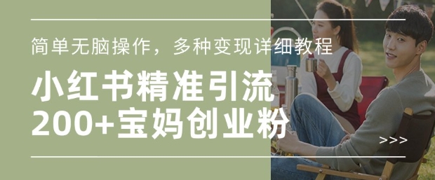 小红书混剪日引200+宝妈创业粉，简单无脑操作，多种变现详细教程 - 中创网-中创网