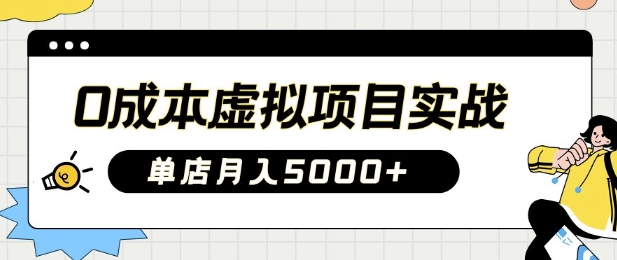 0成本虚拟项目实战手把手教你落地，单店月入5k - 中创网-中创网