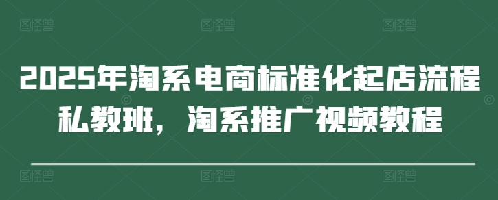 2025年淘系电商标准化起店流程私教班，淘系推广视频教程 - 中创网-中创网