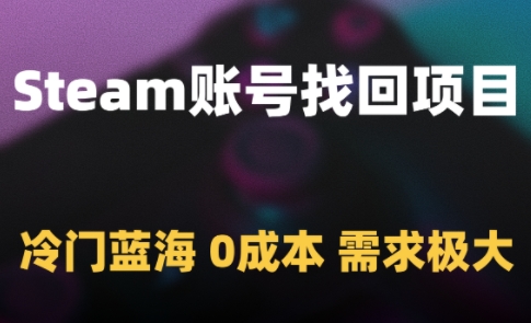 Steam账号找回项目，冷门蓝海，0成本，需求极大 - 中创网-中创网