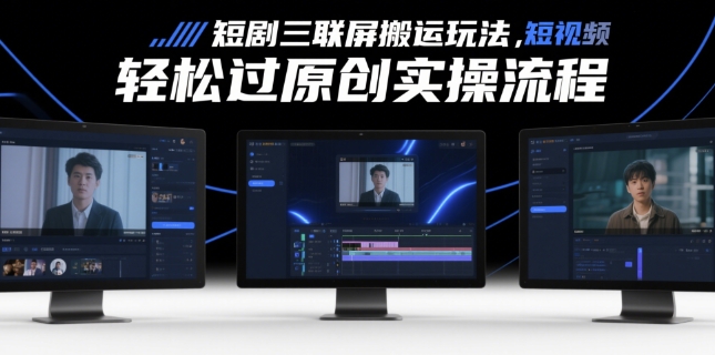 短剧三联屏搬运玩法，短剧搬运轻松过原创实操流程 - 中创网-中创网