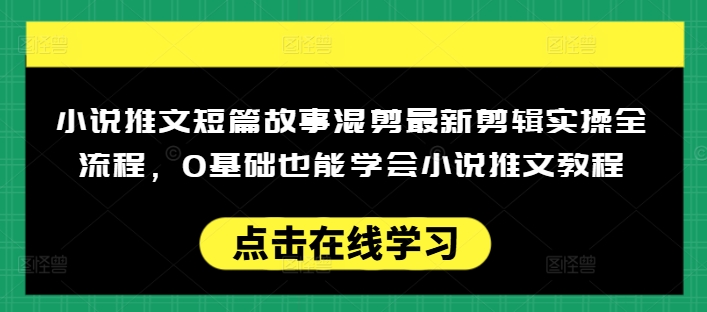 小说推文短篇故事混剪最新剪辑实操全流程，0基础也能学会小说推文教程，肯干多发日入多张 - 中创网-中创网