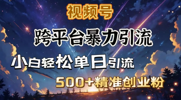 跨平台暴力引流，私域完美闭环，日引500+精准创业粉 - 中创网-中创网