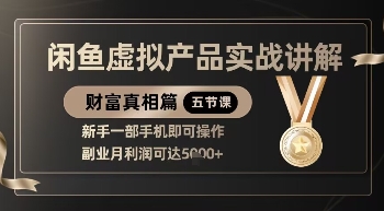 精品！闲鱼虚拟产品实战讲解，新手一部手机即可操作，副业月利润可达5k+ - 中创网-中创网