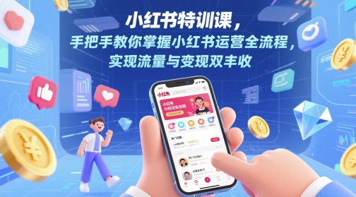 小红书特训课，手把手教你掌握小红书运营全流程，实现流量与变现双丰收 - 中创网-中创网
