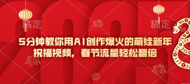 5分钟教你用AI创作爆火的萌娃新年祝福视频，春节流量轻松翻倍 - 中创网-中创网