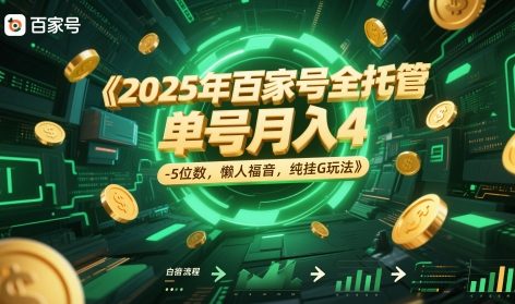 2025年百家号全托管，单号月入4-5位数，懒人福音，纯挂G玩法【揭秘】 - 中创网-中创网