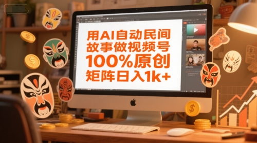 用AI自动民间故事做视频号，100%原创，矩阵日入1k+ - 中创网-中创网