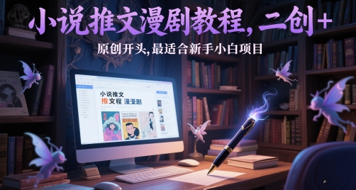 小说推文漫剧教程，二创+原创开头，最适合新手小白项目 - 中创网-中创网
