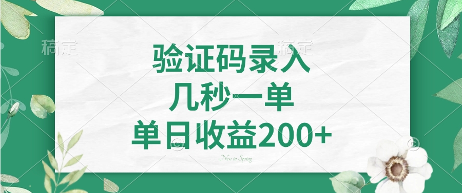 验证码录入，几秒一单，单日收益200+ - 中创网-中创网